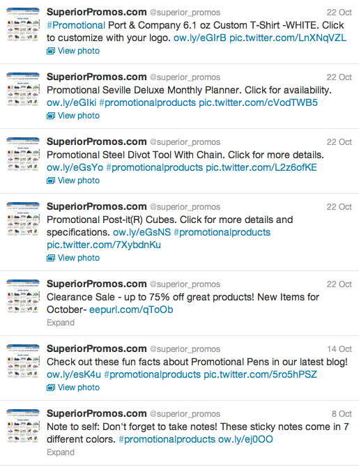 Follow Superior Promos on Twitter