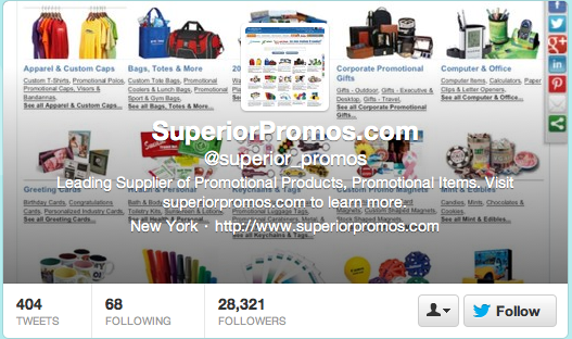 Follow Superior Promos on Twitter