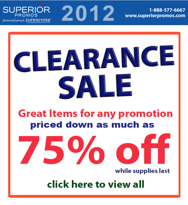 75% Off Promotional Products Clearance Sale!